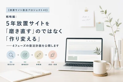【放置サイト復活プロジェクト #2】戦略編:5年放置サイトを「磨き直す」のではなく「作り変える」——4フェーズの復活計画を公開します